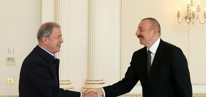 Son dakika: Milli Savunma Bakanı Hulusi Akar ve komuta kademesi Aliyev’le görüştü