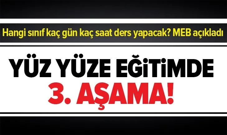 Son dakika: Yüz yüze eğitimde 3. aşama uygulama programı 81 ile gönderildi