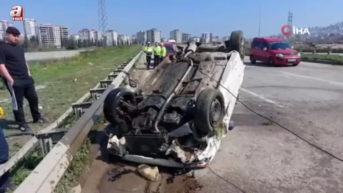 Samsun'da otomobil takla attı: 1 yaralı