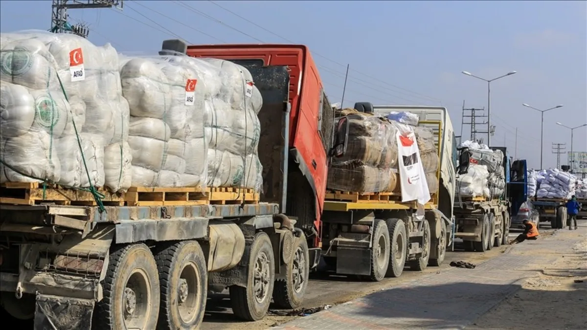 Türkiye'den Gazze'ye 101 bin 271 tonluk insani yardım malzemesi