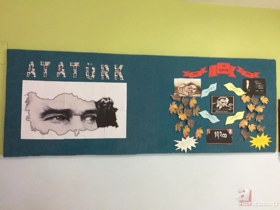 10 Kasım panosu nasıl yapılır? 10 Kasım Atatürk'ü Anma Günü pano çalışmaları! İşte örnek panolar ve yazıları... 14