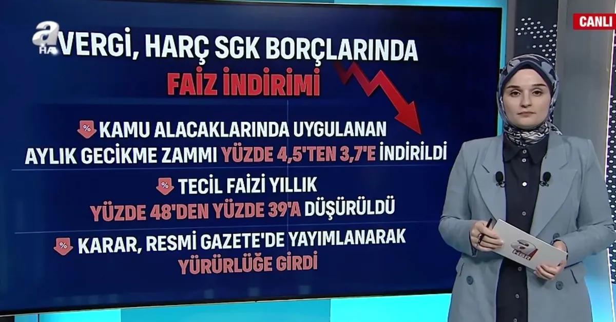 Vergi, SGK ve harç borcunda faiz indirimi