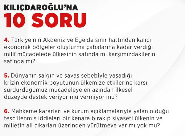 Son dakika: Başkan Erdoğan'dan CHP lideri Kemal Kılıçdaroğlu'na 10 soru! Yüreğin yetip aday olacak mısın? - 2