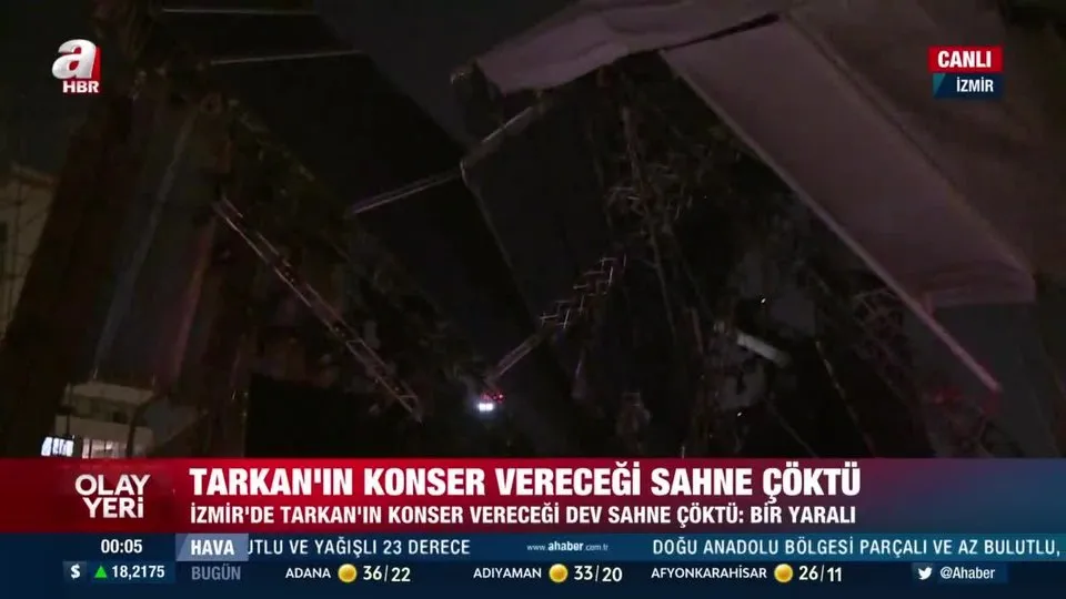 İzmir’de Tarkan’ın konseri öncesi sahne çöktü! İşte ilk görüntüler