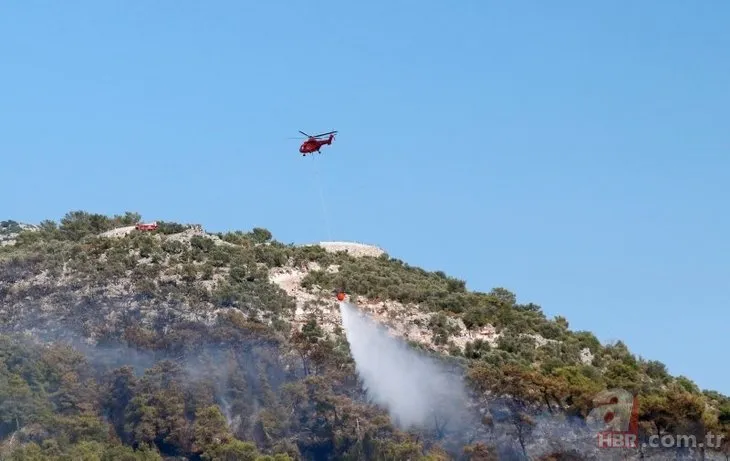 Uçak ve helikopterler Antalya-Muğla’da 75 bin su attı! Sortiler peş peşe yapıldı