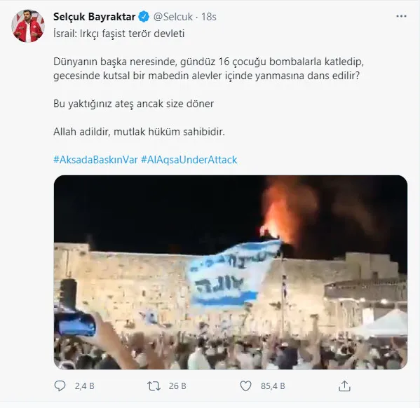 Son dakika | Instagram’dan büyük skandal! Selçuk Bayraktar’ın İsrail’i eleştiren paylaşımını kaldırdı