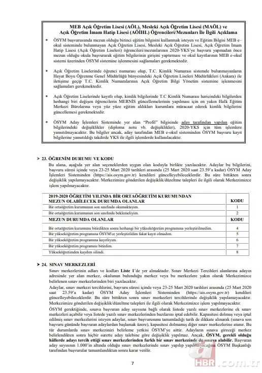 YKS başvuru kılavuzu tam 142 sayfa! YKS 2020 başvurusu yapmadan mutlaka okuyun! İşte 2020 YKS başvuru kılavuzu 11