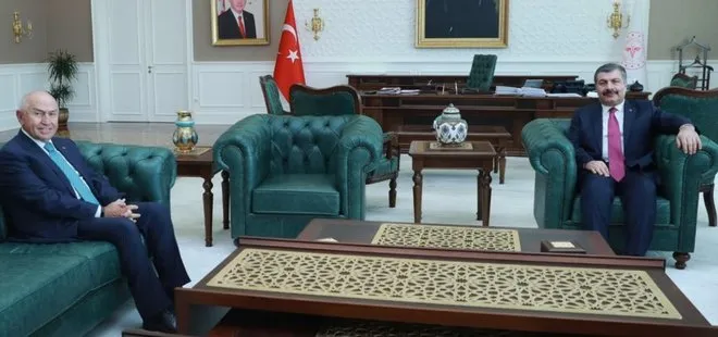 Son dakika: Sağlık Bakanı Fahrettin Koca TFF Başkanı Nihat Özdemir ile görüştü