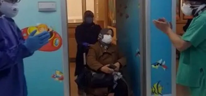 İstanbul’da koronavirüs hastası tedavisinin ardından alkışlarla taburcu edildi