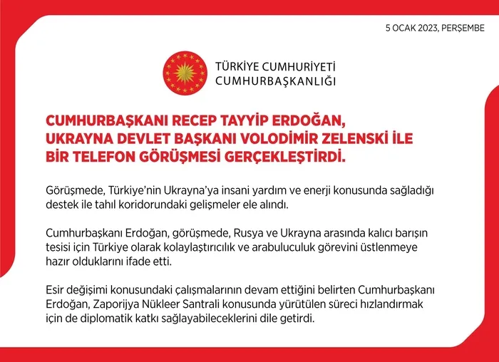 Son dakika: Başkan Erdoğan Zelenskiy ile görüştü: Rusya ile arabuluculuk için hazırım