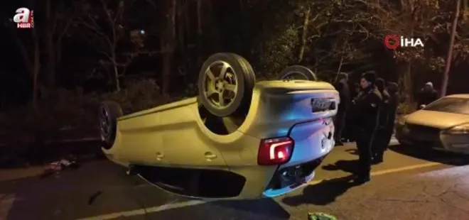 Beykoz'da otomobil takla attı: 2 yaralı