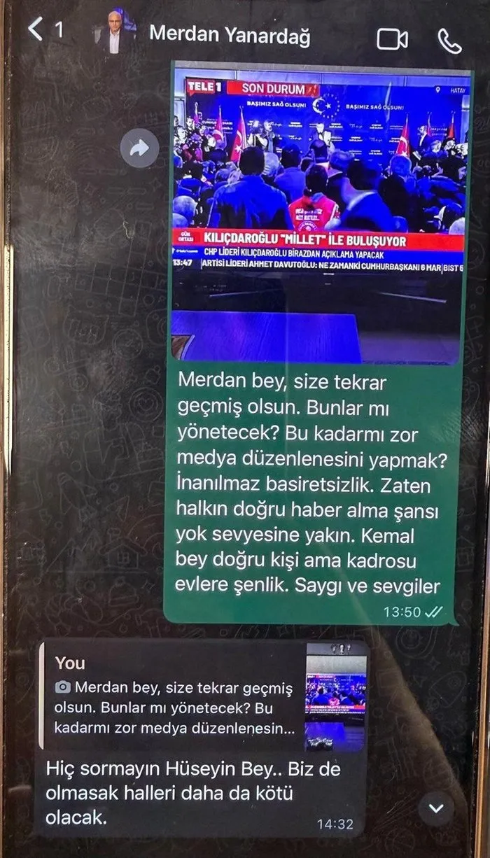 Hüseyin Gün, TELE1 Genel Yayın Yönetmeni Merdan Yanardağ’ı yönlendirmiş!