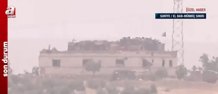 A Haber terör mevzilerini görüntüledi! Mümbiç'teki PKK/YPG'nin sözde karargahında ağır silahlı araçlar