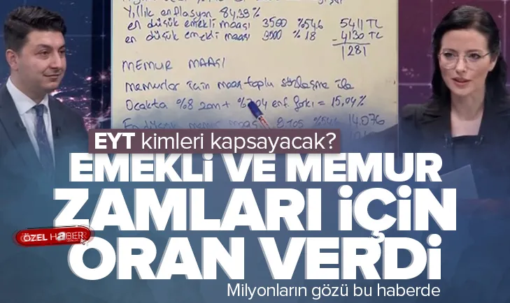 Emekli ve memur zamları için net oran verdi