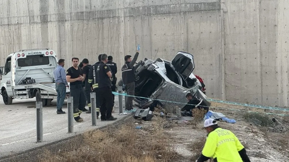 Konya'da otomobil devrildi! 1 ölü 1 yaralı