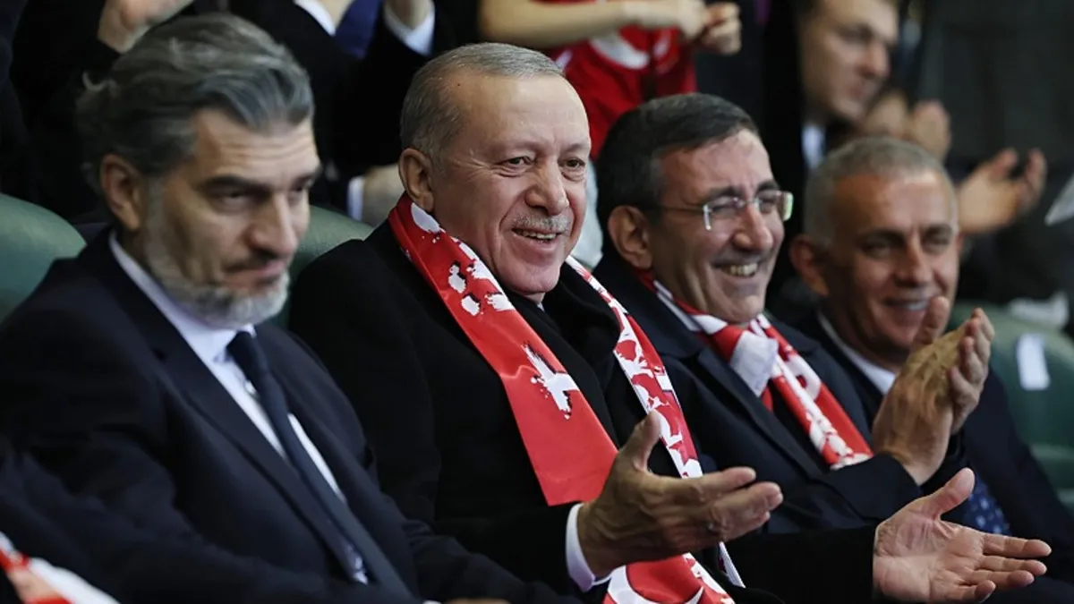 Başkan Erdoğan'dan Milli Takım'a tribünde destek! İşte damga vuran gol sevinci...
