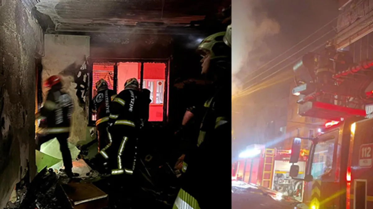 Denizli'de yangında panik anlar! Mahsur kaldılar