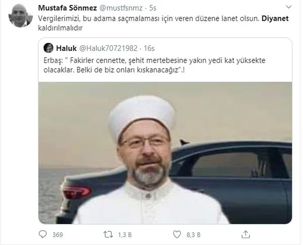 Son dakika haberi | Twitter Diyanet İşleri Başkanı Prof. Dr. Ali Erbaş adına yalan ve iftirada bulunan hesabı askıya aldı