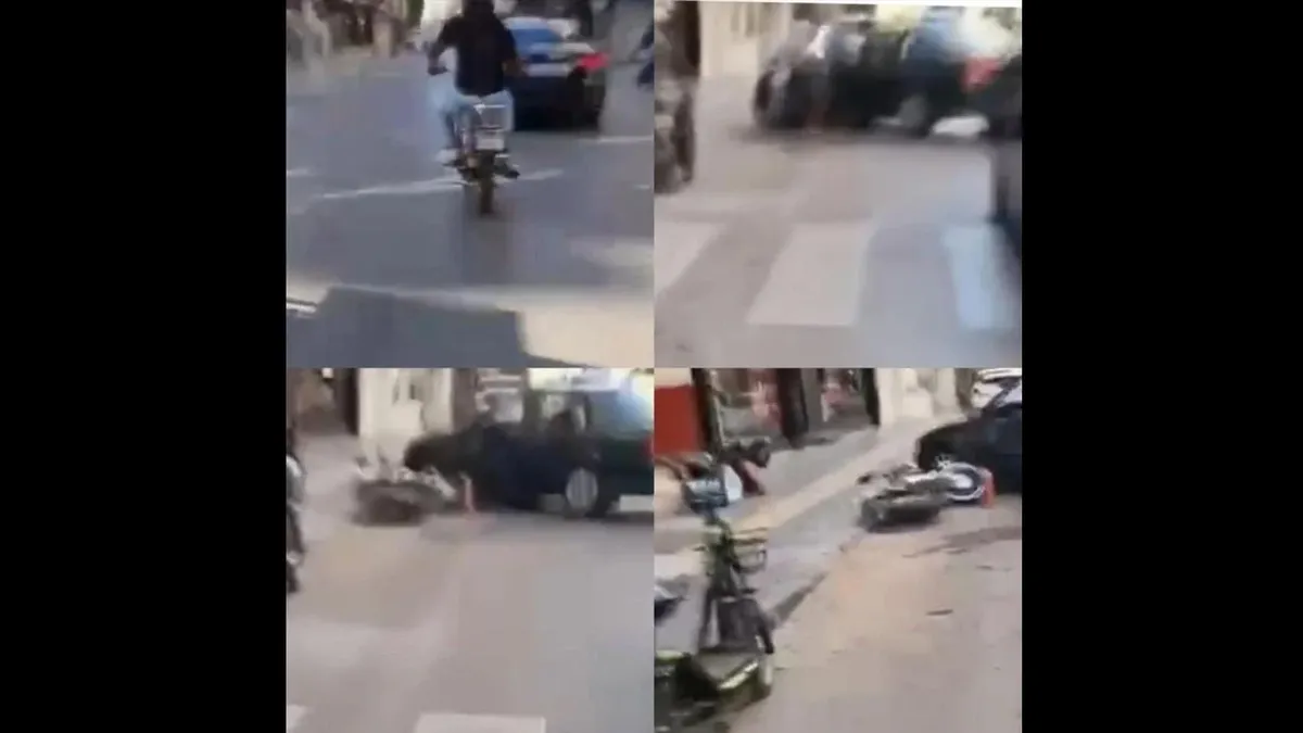 Motosikletlilerin farklı kazaları gözler önünde