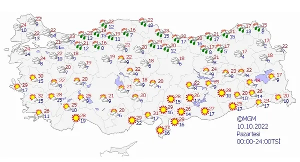 Meteorolojiden o iller için kuvvetli yağış fırtına ve 'sarı' kod uyarısı | İstanbul Ankara İzmir (8 Ekim 2022 hava durumu) - 5