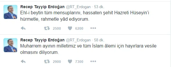 Cumhurbaşkanı Erdoğan'dan Muharrem ayı paylaşımı - 1