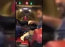 Direksiyonu bıraktı, ayağa kalktı, göbek attı!
