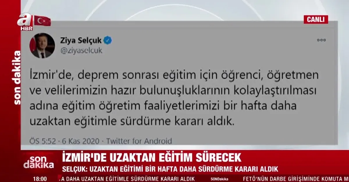 Son Dakika Izmir De Egitim 1 Hafta Daha Uzaktan Devam Edecek