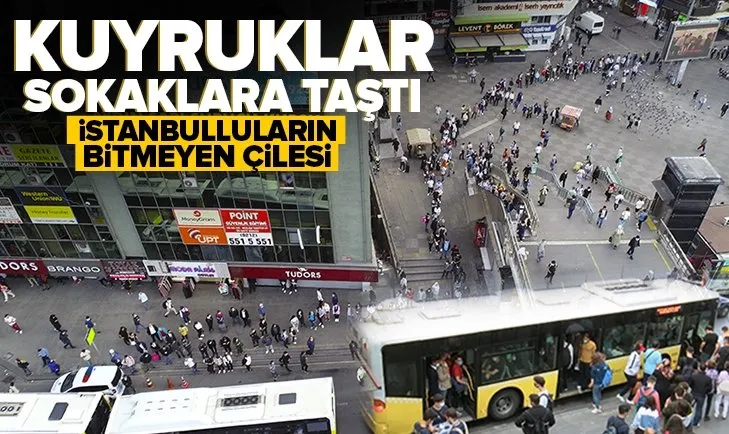 İstanbul Şirinevler’de toplu ulaşım çilesi! Otobüs kuyrukları metrelerce uzadı