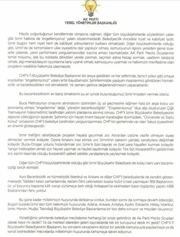 AK Parti'den halka hizmet sunmayan 11 şehrin CHP'li belediyelerine manifesto! Zehir zemberek sözler - 5
