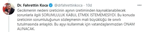Sağlık Bakanı Fahrettin Koca duyurdu! BioNTech aşısında anlaşma sağlandı