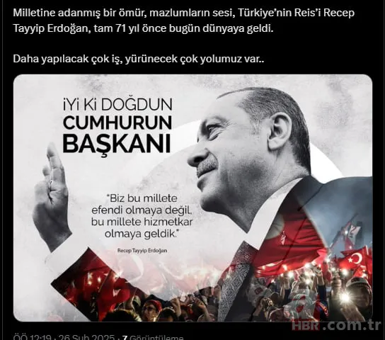 Davaya adanmış bir ömür! Başkan Erdoğan'a sosyal medyada doğum günü mesajı yağdı 6