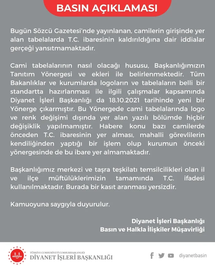 Son dakika: Diyanet İşleri Başkanlığından "T.C." iddialarına flaş yanıt - 3