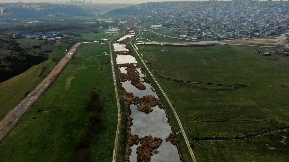 Kanal İstanbul güzergahı havadan görüntülendi