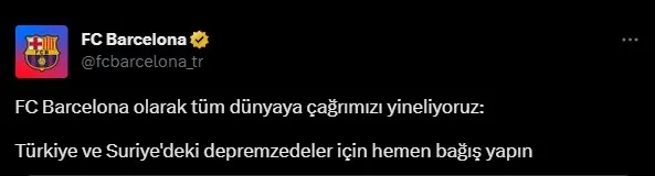 Barcelona’dan depremzedeler için yardım çağrısı: Hemen bağış yapın
