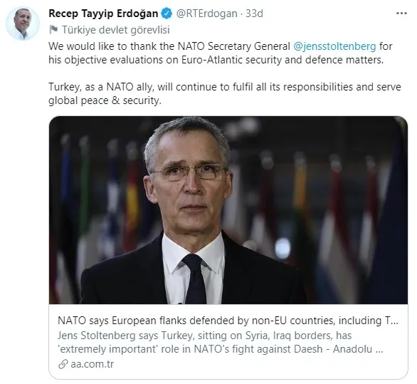 Son dakika: Başkan Erdoğan’dan NATO Genel Sekreteri Jens Stoltenberg’e yanıt