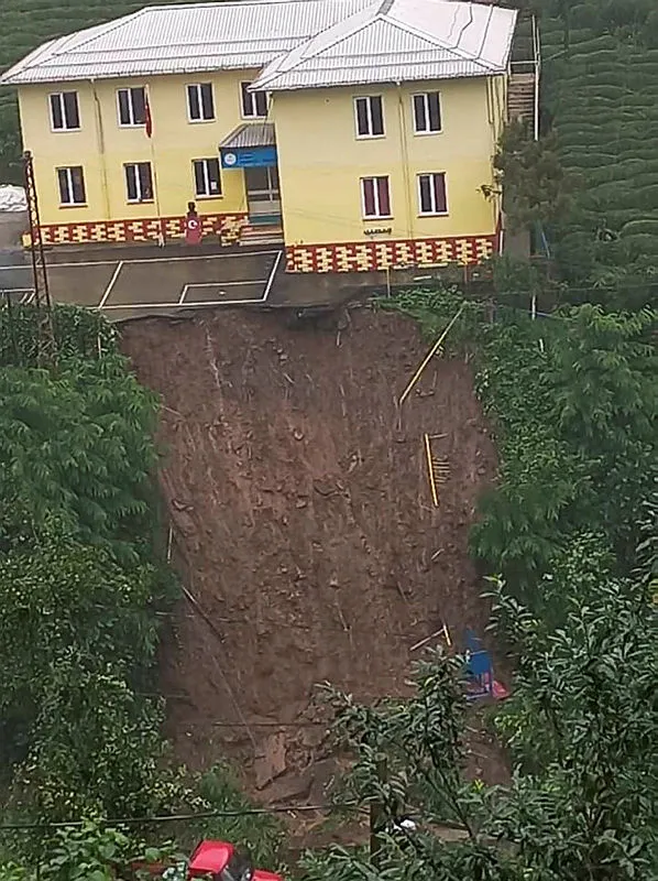 1628603575973.jpg Rize'de heyelan: İlkokulun bahçesi çöktü - 2