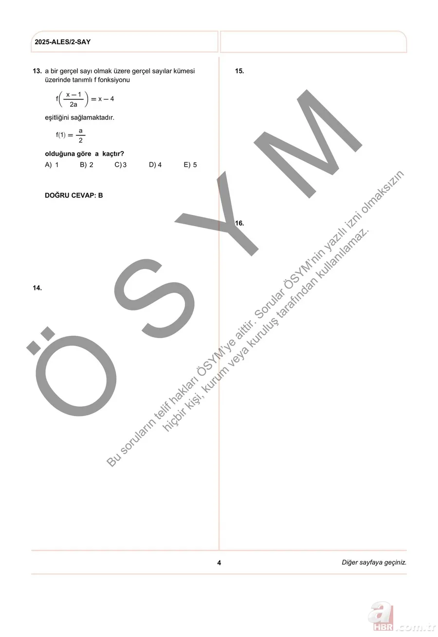 ALES/2 2025 A-B-C-D soru cevap kitapçığı EKRANI | ALES kitapçığı yayınlandı mı? Sonuçları kaç yıl geçerli? 6