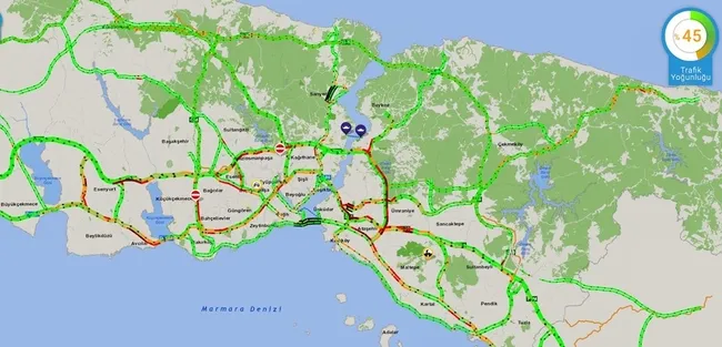 Yeni eğitim-öğretim dönemi başladı! İstanbul yol durumu ve trafik yoğunluk haritası - 1
