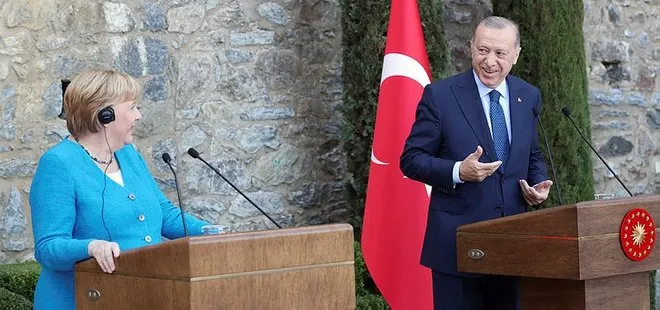 Son dakika: Başkan Erdoğan ile Angela Merkel arasında gülümseten koalisyon diyaloğu