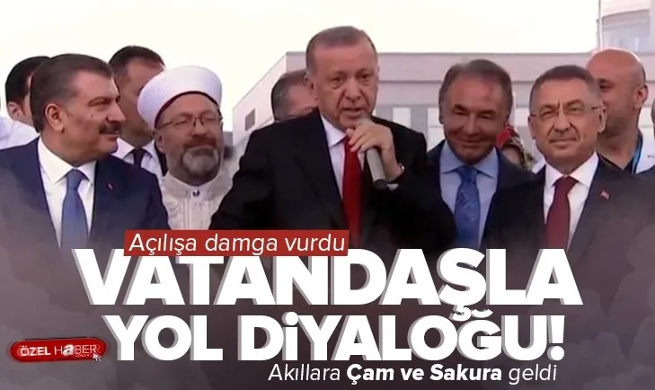 Başkan Erdoğan’dan yol isteyen vatandaşa belediye göndermesi: Ulaştırma Bakanlığımız onu da yapar! Akıllara Çam ve Sakura geldi
