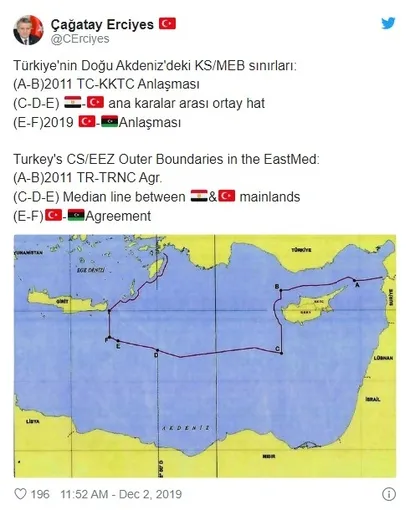 Dışişleri Bakanlığı Türkiye'nin Doğu Akdeniz'deki kıta sahanlığı ve MEB sınırlarını paylaştı - 2