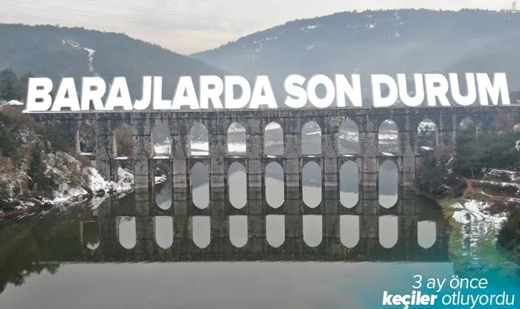İstanbul barajlarında son durum | 3 ay önce keçiler otluyordu şimdi sandallar geziyor