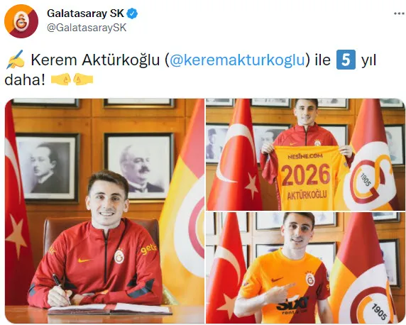Son dakika: Galatasaray'dan Kerem Aktürkoğlu açıklaması! İmzalar atıldı - 1