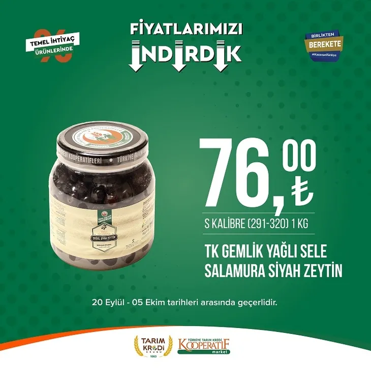 Tarım kredi market yeni indirim listesi yayınladı! 117.90 TL’ye Sucuk, 104.90 TL’ye Beyaz Peynir, 35.75 TL’ye Pirinç, 23.90 TL’ye dev Kağıt Havlu yer alıyor