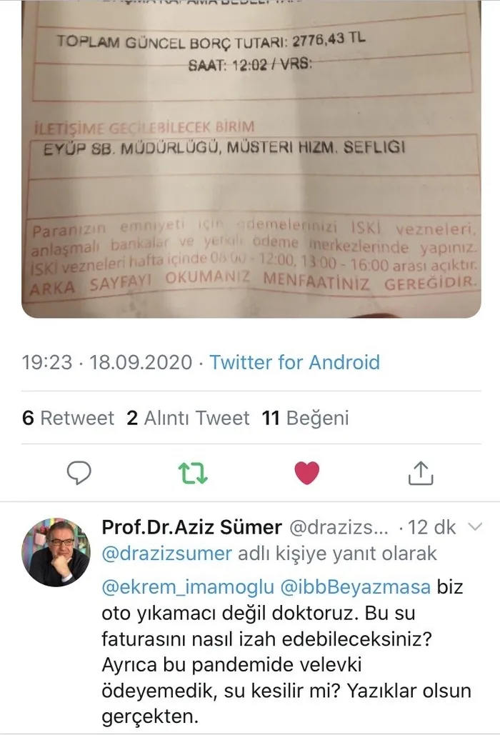 İSKİ'den fahiş fatura skandalı! Ünlü doktor isyan etti: Biz oto yıkamacı değiliz - 1