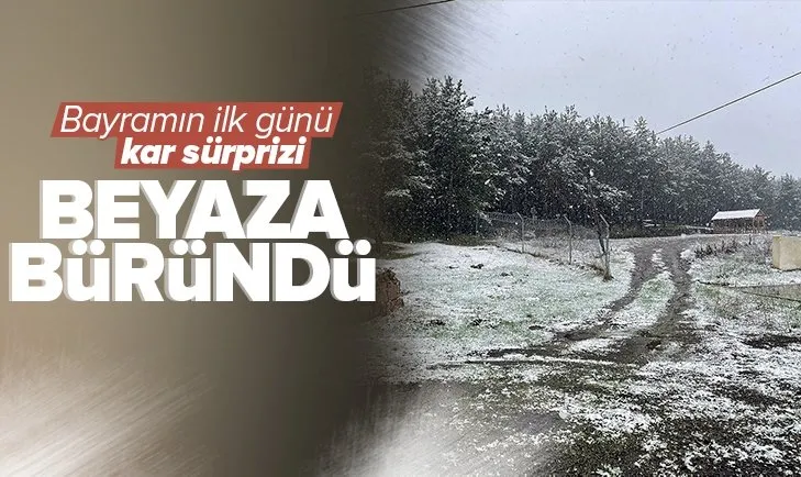 Bayramın ilk günü kar sürprizi! Ardahan beyaza büründü