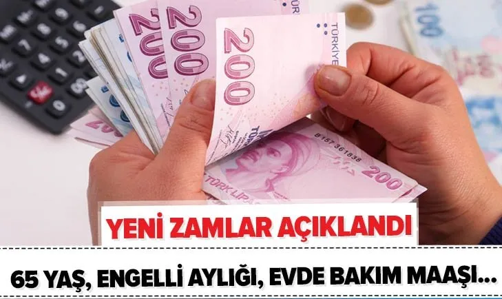 yeni zamlar aciklandi 65 yas engelli ayligi ve evde bakim maasi 2020 temmuz zammi ile ne kadar oldu