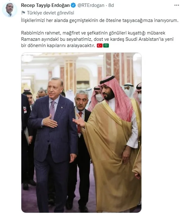 Başkan Erdoğan, Suudi Arabistan Kralı Selman ile bir araya geldi: Yeni bir dönemin başlaması için gayret içerisindeyiz