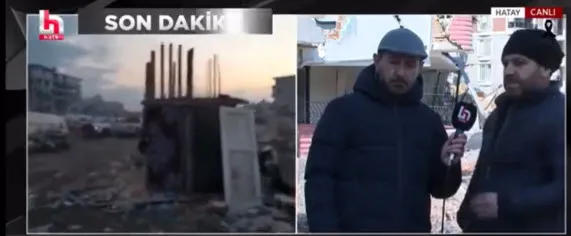 Hatay’daki bir depremzede Halk TV’nin provokasyonuna geçit vermedi! Devlet buraya yetişti olaya siyasi yaklaşma