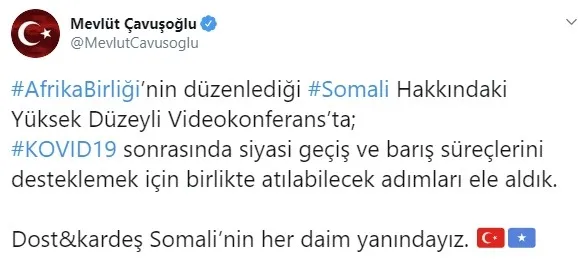 Bakan Mevlüt Çavuşoğlu ’Somali’ toplantısına katıldı